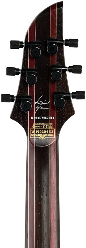 Schecter Keith Merrow KM-6 MK-III Artist Electric Guitar, Blue Crimson, Headstock Straight Back