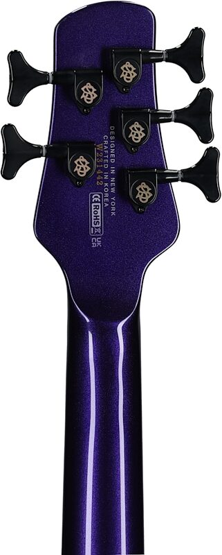 Spector NS Dimension HP Multi-Scale 5-String Bass Guitar (with Bag), Plum Crazy, Headstock Straight Back