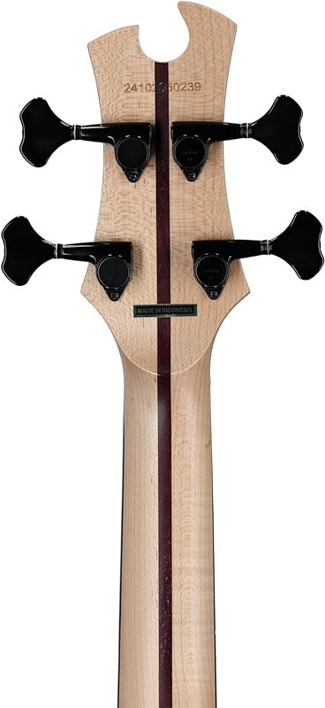 Tobias Growler IV Premium Electric Bass (with Gig Bag), Black Pearl, Headstock Straight Back