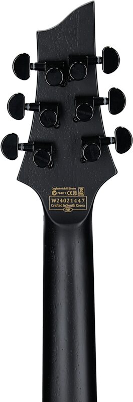 Schecter PT Black Ops Electric Guitar, Left-Handed, Satin Black Open Pore, Headstock Straight Back