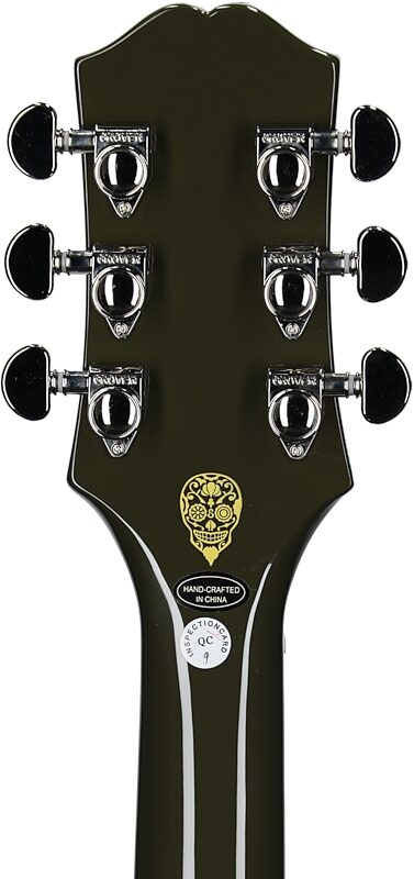 Epiphone Exclusive Shinichi Ubukata ES-355 Custom Electric Guitar (with Case), Olive Drab, Headstock Straight Back