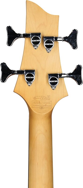 Schecter C-4 Plus Bass Guitar, See Through Cherry Burst, Headstock Straight Back
