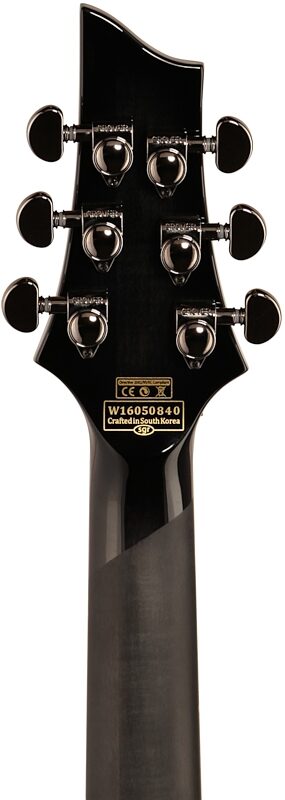 Schecter Hellraiser Hybrid C-1FRS Electric Guitar, Transparent Black Burst, Headstock Straight Back