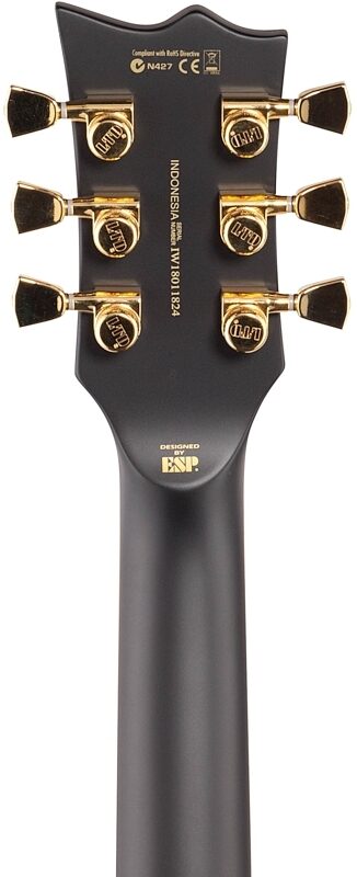 ESP LTD EC-1000 Deluxe Series Electric Guitar, Vintage Black, Headstock Straight Back