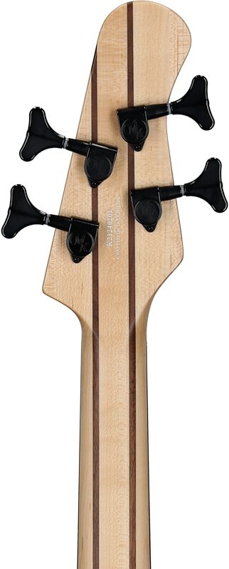 Michael Kelly Pinnacle 4 Electric Bass, Left-Handed, Natural Burl, Headstock Straight Back