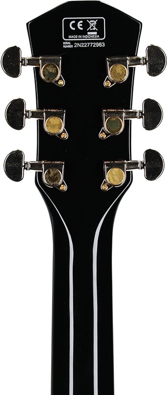 Sire Larry Carlton H7 Semi-Hollowbody Electric Guitar, Black, Headstock Straight Back