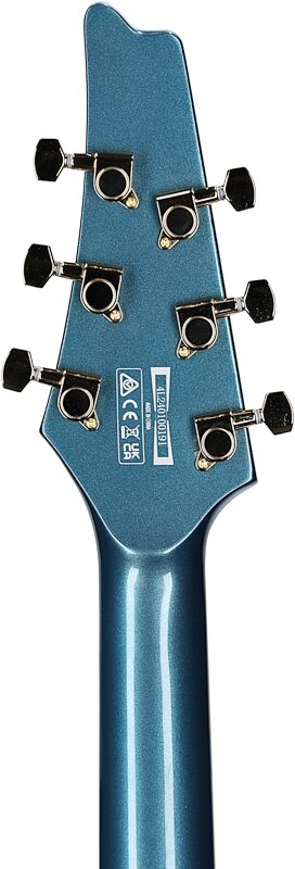 Ibanez IC420 Iceman Electric Guitar (with Gig Bag), Antique Blue Metallic, Headstock Straight Back