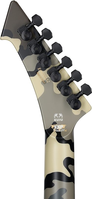 ESP James Hetfield Snakebyte Electric Guitar (with Case), Kuiu Camo, Headstock Straight Back