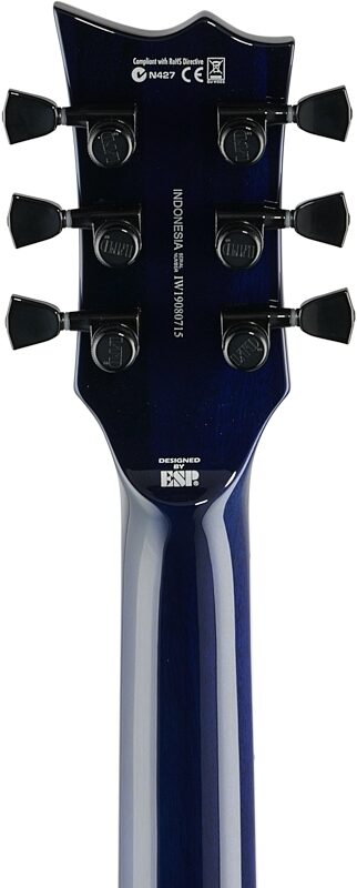 ESP LTD EC-1000 Burl Poplar Electric Guitar, Blue Natural Fade, Headstock Straight Back