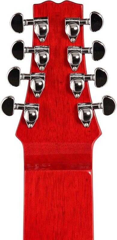 Vorson LT-230-8 Active Lap Steel Guitar, 8-String (with Gig Bag), Transparent Red Quilt, Headstock Straight Back