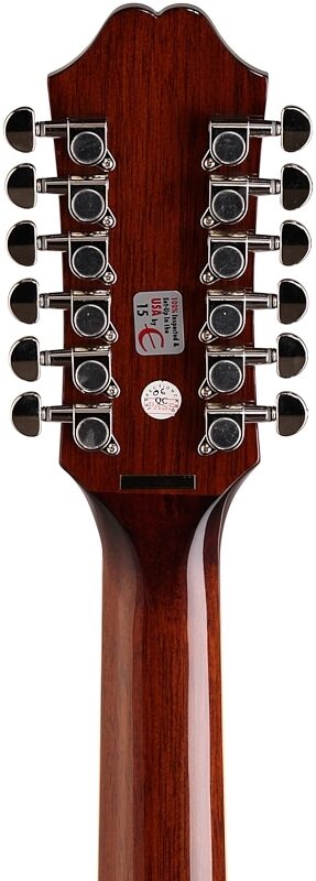 Epiphone DR-212 12-String Acoustic Guitar, Natural, Headstock Straight Back