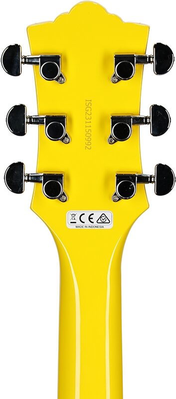 Guild Polara Electric Guitar, Voltage Yellow, Headstock Straight Back