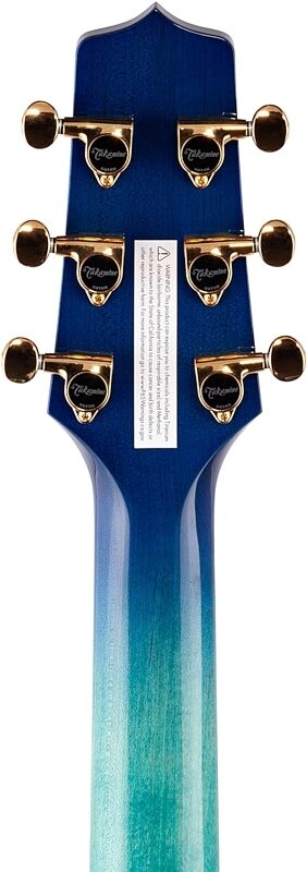 Takamine TSP178AC Thinline Acoustic-Electric Guitar (with Gig Bag), Blue Burst, Headstock Straight Back