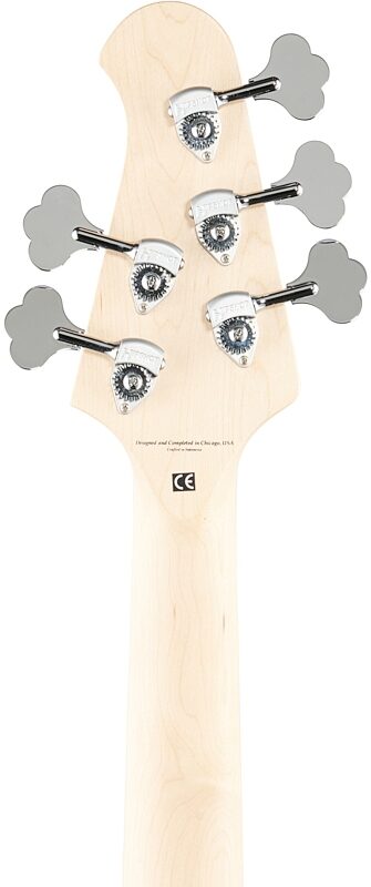 Lakland Skyline 55-02 Custom Maple Fretboard Bass Guitar, White Pearl, Headstock Straight Back