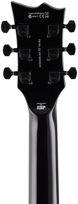 ESP LTD Viper 201B Electric Baritone Guitar, Black, Headstock Straight Back