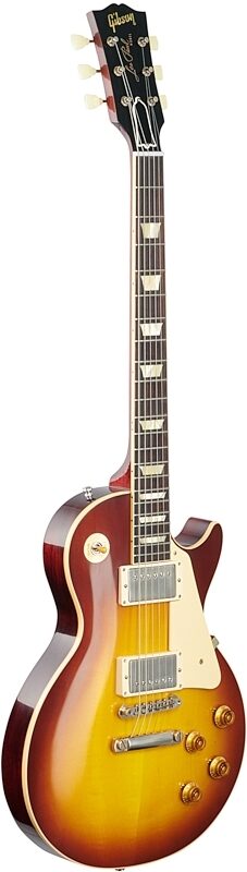Gibson Custom 1958 Les Paul Standard Reissue Electric Guitar (with Case), Iced Tea Burst, 18-Pay-Eligible, Serial Number 80386, Body Left Front