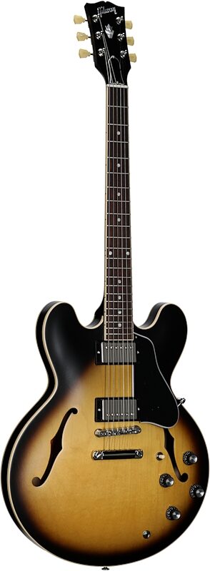 Gibson ES-335 Dot Satin Electric Guitar (with Case), Vintage Burst, Serial Number 229820203, Body Left Front
