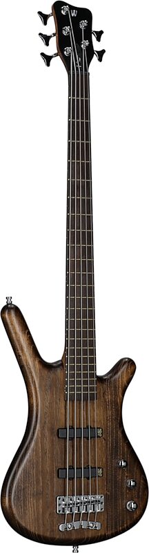 Warwick GPS Corvette Standard 5 Electric Bass, 5-String (with Gig Bag), Antique Tobacco, Serial Number GPS A 010922-23, Body Left Front