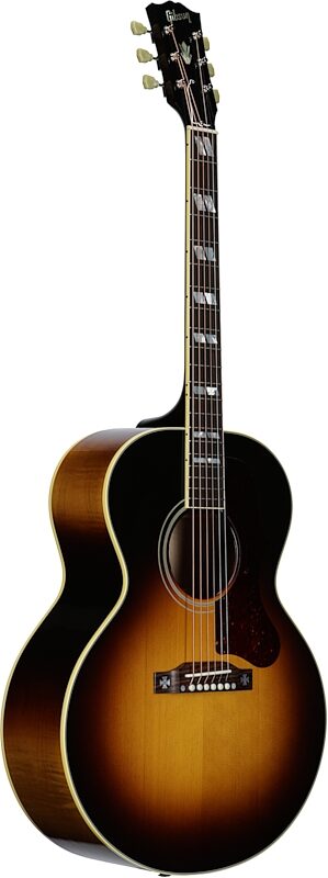 Gibson J-185 Original Acoustic-Electric Guitar (with Case), Vintage Sunburst, Serial Number 20343104, Body Left Front