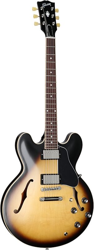 Gibson ES-335 Dot Satin Electric Guitar (with Case), Vintage Burst, Serial Number 204030097, Body Left Front