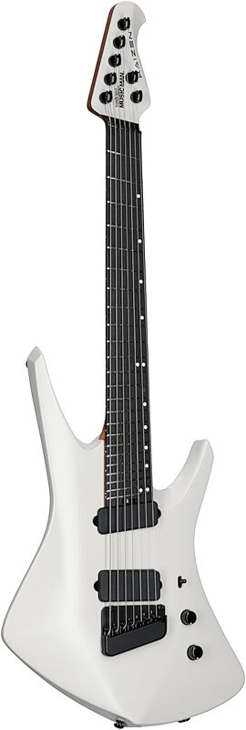 Ernie Ball Music Man Kaizen 7 Electric Guitar (with Case), Chalk White, Serial Number S09565, Body Left Front