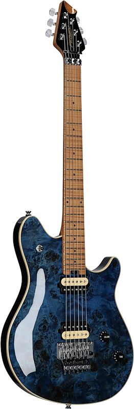 Peavey HP 2 Electric Guitar (with Case), Transparent Blue, Serial Number 0ARCDA00909, Body Left Front
