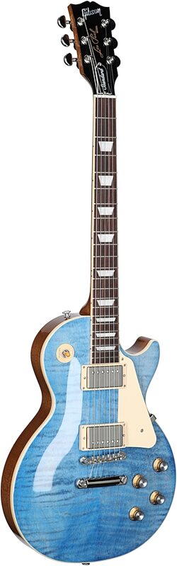 Gibson Les Paul Standard 60s Custom Color Electric Guitar, Figured Top (with Case), Ocean Blue, Serial Number 223630388, Body Left Front