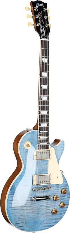 Gibson Les Paul Standard 50s Custom Color Electric Guitar, Figured Top (with Case), Ocean Blue, Serial Number 220830405, Body Left Front
