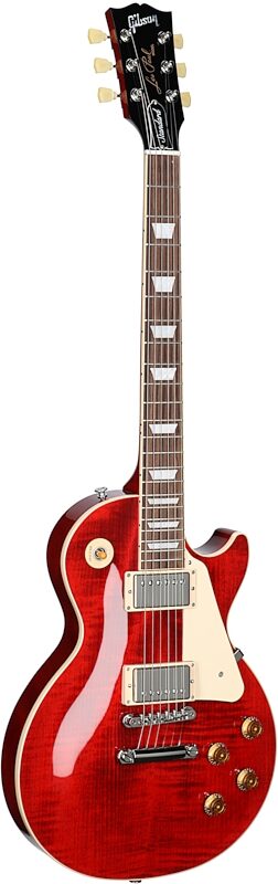 Gibson Les Paul Standard 50s Custom Color Electric Guitar, Figured Top (with Case), Cherry, Serial Number 224030379, Body Left Front