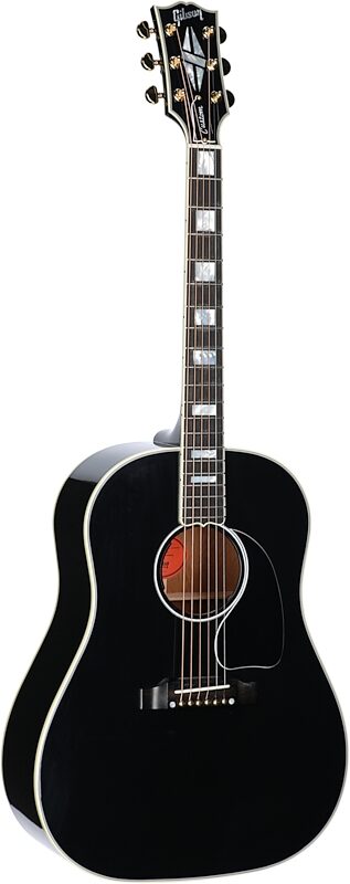Gibson Custom J-45 Acoustic-Electric Guitar (with Case), Ebony, Serial Number 22963031, Body Left Front
