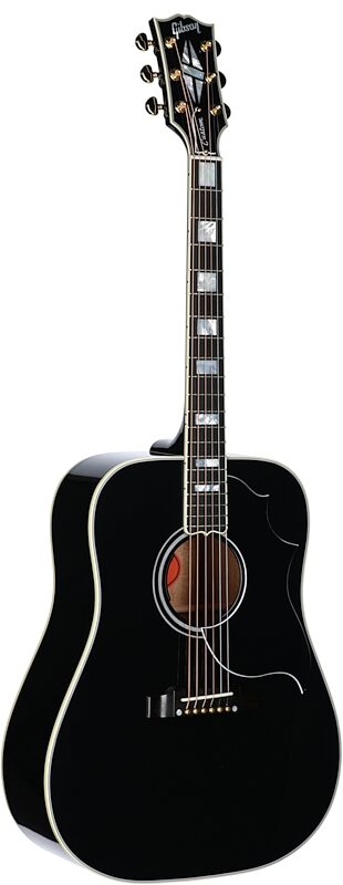 Gibson Hummingbird Custom Acoustic-Electric Guitar (with Case), Ebony, Serial Number 22783067, Body Left Front
