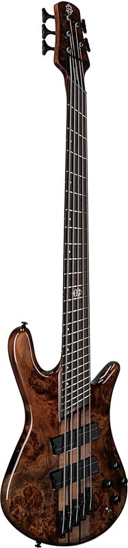 Spector NS Dimension Multi-Scale 5-String Bass Guitar (with Bag), Super Faded Black, Serial Number 21W231698, Body Left Front