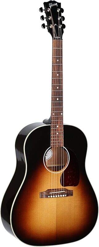 Gibson J-45 Standard Acoustic-Electric Guitar (with Case), Vintage Sunburst, Serial Number 23473164, Body Left Front