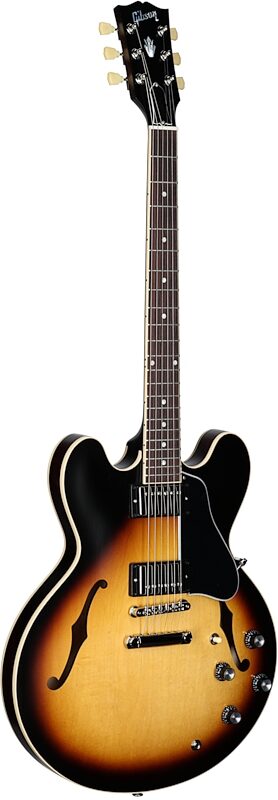 Gibson ES-335 Dot Satin Electric Guitar (with Case), Vintage Burst, Serial Number 235230008, Body Left Front