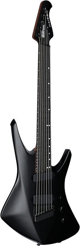 Ernie Ball Music Man Kaizen 7 Electric Guitar (with Case), Apollo Black, Serial Number S10111, Body Left Front