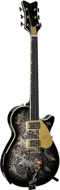 Gretsch G6134TG Limited Edition Paisley Penguin Electric Guitar (with Case), Black Paisley Penguin, Serial Number JT23114463, Body Left Front