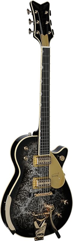 Gretsch G6134TG Limited Edition Paisley Penguin Electric Guitar (with Case), Black Paisley Penguin, Serial Number JT23114451, Body Left Front
