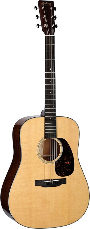 Martin D-18 Dreadnought Acoustic Guitar (with Case), Natural, Serial Number M2824236, Body Left Front