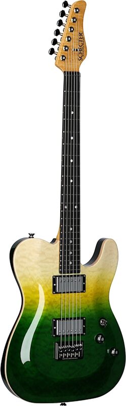 Schecter Japan PT Classic Electric Guitar (with Case), Caribbean Fade Burst, Serial Number J23-01035, Body Left Front