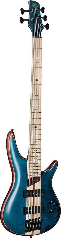 Ibanez SR1425 Premium Electric Bass, 5-String (with Gig Bag), Caribbean Green, Serial Number 211P01231204781, Body Left Front
