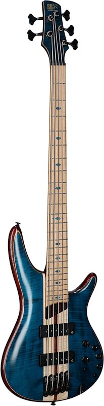 Ibanez SR1425 Premium Electric Bass, 5-String (with Gig Bag), Caribbean Green, Serial Number 211P01231204774, Body Left Front