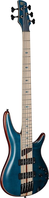 Ibanez SR1425 Premium Electric Bass, 5-String (with Gig Bag), Caribbean Green, Serial Number 211P01231209671, Body Left Front