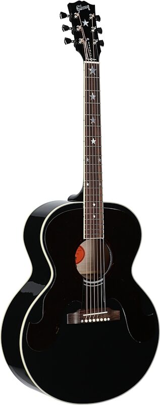 Gibson Everly Brothers J-180 Jumbo Acoustic-Electric Guitar (with Case), Ebony, Serial Number 20644138, Body Left Front