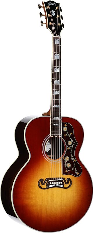 Gibson SJ-200 Standard Rosewood Jumbo Acoustic-Electric Guitar (with Case), Rosewood Burst, Serial Number 20654001, Body Left Front