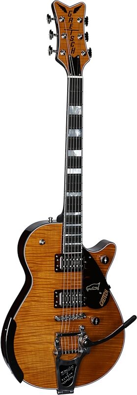 Gretsch G6134TFM-NH Nigel Hendroff Signature Penguin Electric Guitar (with Case), Penguin Amber, Serial Number JT23114430, Body Left Front