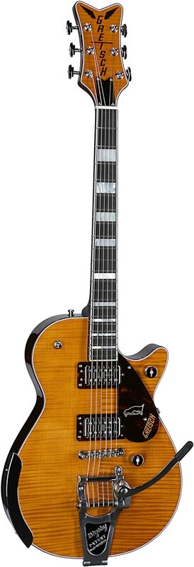 Gretsch G6134TFM-NH Nigel Hendroff Signature Penguin Electric Guitar (with Case), Penguin Amber, Serial Number JT23114436, Body Left Front
