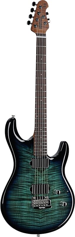 Ernie Ball Music Man Maple Top Luke 4 HH Electric Guitar (with Gig Bag), Blue Dream, Serial Number H05118, Body Left Front