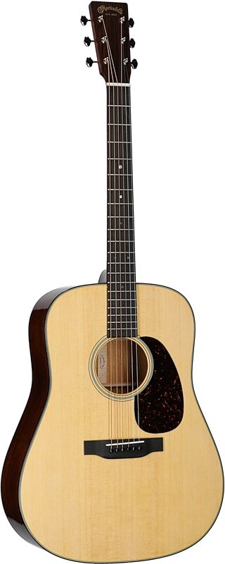 Martin D-18 Dreadnought Acoustic Guitar (with Case), Natural, Serial Number M2834191, Body Left Front