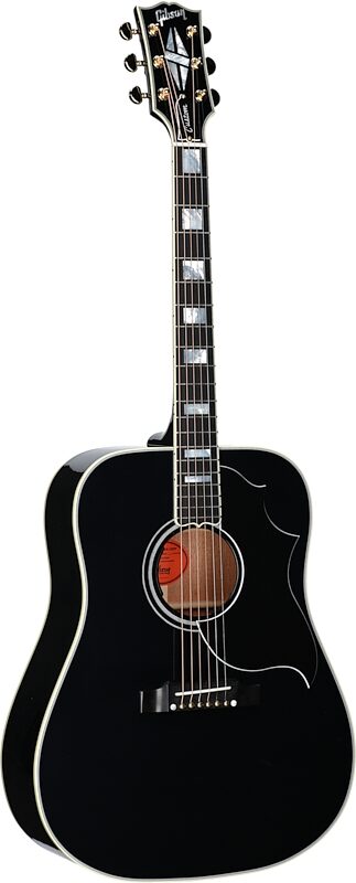 Gibson Hummingbird Custom Acoustic-Electric Guitar (with Case), Ebony, Serial Number 20604015, Body Left Front