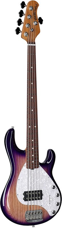Ernie Ball Music Man StingRay 5 Special Electric Bass, 5-String (with Case), Purple Sunset, Serial Number K03575, Body Left Front